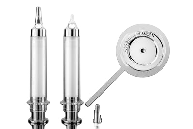 Airless lahvička bílá 10ml ve tvaru injekční stříkačky