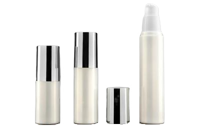 Airless lahvička bílá se stříbrným víčkem 15ml