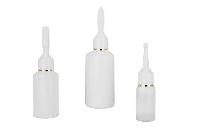 Airless lahvička bílá se zlatým proužkem 50ml