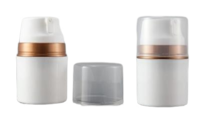 Airless lahvička bílá se zlatými detaily 150ml