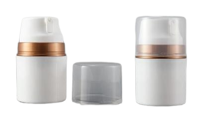 Airless lahvička bílá se zlatými detaily 50ml