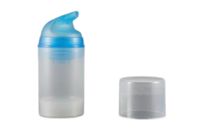 Airless lahvička čirá s modrou pumpičkou 100ml