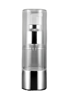 Airless lahvička čirá se stříbrnými detaily 30ml
