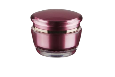 Akrylový kelímek 30ml růžový se zlatým proužkem