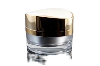 Akrylový kelímek 50ml čirý se zlatým víčkem