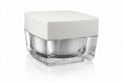 50 ml akrylový kelímek, bílé víčko + PP mezivíčko