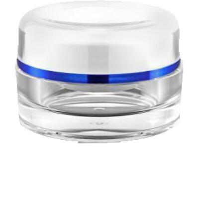 Akrylový kelímek bílý 15ml s modrým proužkem