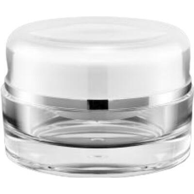 Akrylový kelímek bílý 15ml se stříbrným proužkem