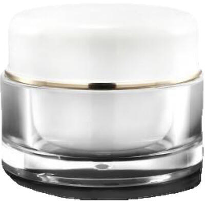 Akrylový kelímek bílý 5ml se zlatým proužkem