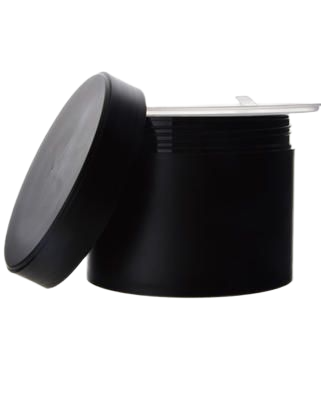 Černý kelímek FUN na kosmetiku s mezivíčkem 300ml,  mat