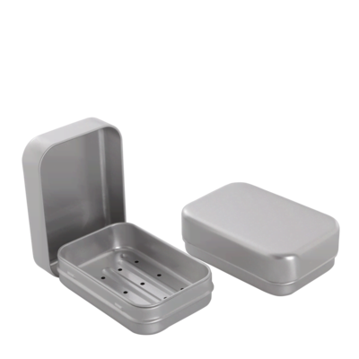 Hliníková dóza na mýdlo s odkapávací miskou - obdelníková