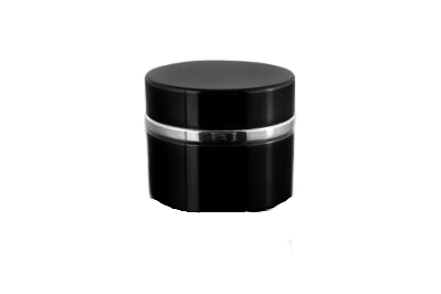 Hliníkový kelímek 5ml dvoustěnný černý se stříbrným proužkem