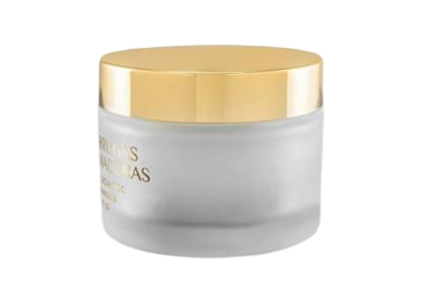 Kelímek 100ml - ledové sklo se zlatým víčkem