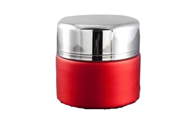 Kelímek červený 50ml - se stříbrným víčkem