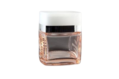 Kelímek čirý růžový 50ml - s bílým víčkem