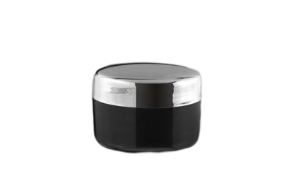 Kelímek se stříbrným víčkem 30ml - černý + mezivíčko