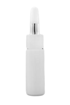 Lahvička plastová bílá 7ml,  se stříbrným zdobením