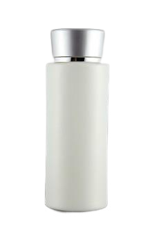 Lahvička plastová bílá se stříbrným víčkem 200ml