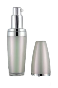 Lahvička plastová bílá se stříbrnými detaily 30ml