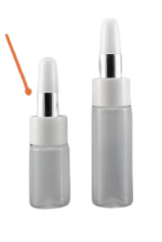 Lahvička plastová čirá 3ml, se stříbrným zdobením