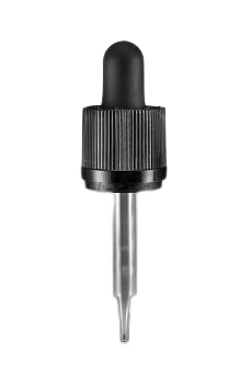 Pipeta černá vroubkovaná uzávěry plast/  sklo pro 15ml 18/410