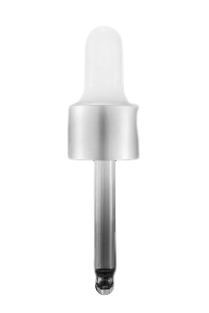 Pipeta stříbrno-bílá matná SOFI uzávěry plast/ sklo 10ml 18/410 50mm