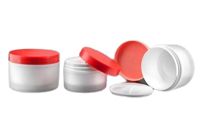 Plastový kelímek 100ml bílý s oranžovým víčkem