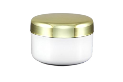 Plastový kelímek 100ml bílý se zlatým víčkem