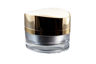 Plastový kelímek 100ml čirý se zlatým víčkem