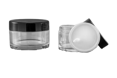 Plastový kelímek 140ml čirý s černým víčkem