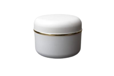 Plastový kelímek 20ml bílý se zlatým proužkem