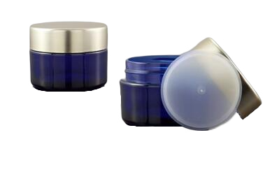 Plastový kelímek 50ml modrý se zlatým víčkem