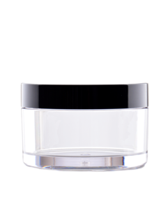 Plastový kelímek čirý PETG 100ml s černým víčkem