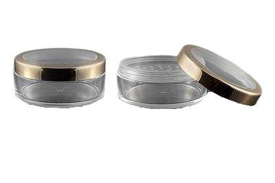 Plastový kelímek na pudr čirý se zlatým lemem - 30ml