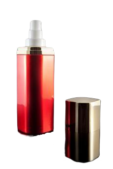 Skleněná lahvička červená se zlatým víčkem 100ml