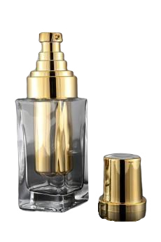 Skleněná lahvička čirá se zlatými detaily 10ml