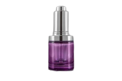 Skleněná lahvička fialová se stříbrným víčkem 30ml