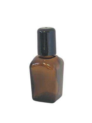 20ml Skleněná lahvička hranatá SOFI hnědá + roll on uzávěr