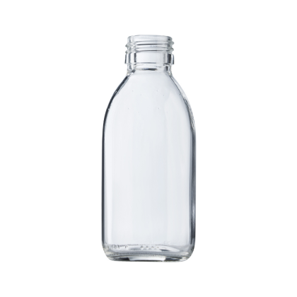150 ml skleněná lahvička SIRUPO čirá 28/410