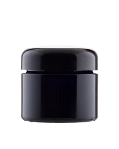 Skleněný kelímek černý 50ml + víčko a mezivíčko