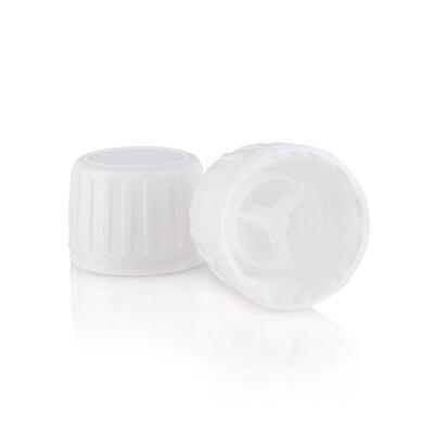 ŠROUBOVACÍ uzávěr bílý vroubkovaný s kapací vložkou bílou 28/410