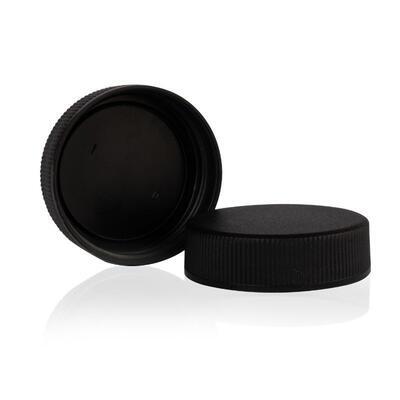 Šroubovací uzávěr PP černý vroubkovaný 38/400