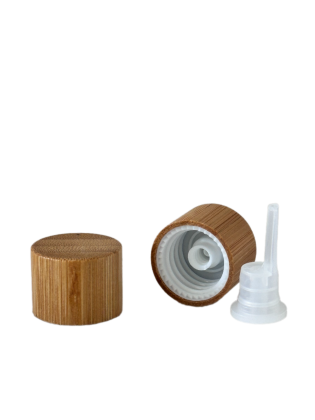 Šroubovací uzávěr z bambusového dřeva 18/410 s kapací vložkou